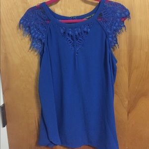 Royal blue lace top