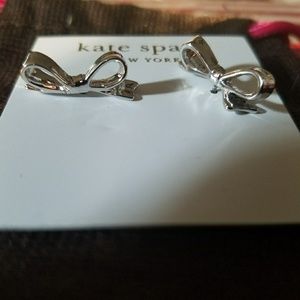 Authentic Kate Spade Silver Bow Studded Earrings