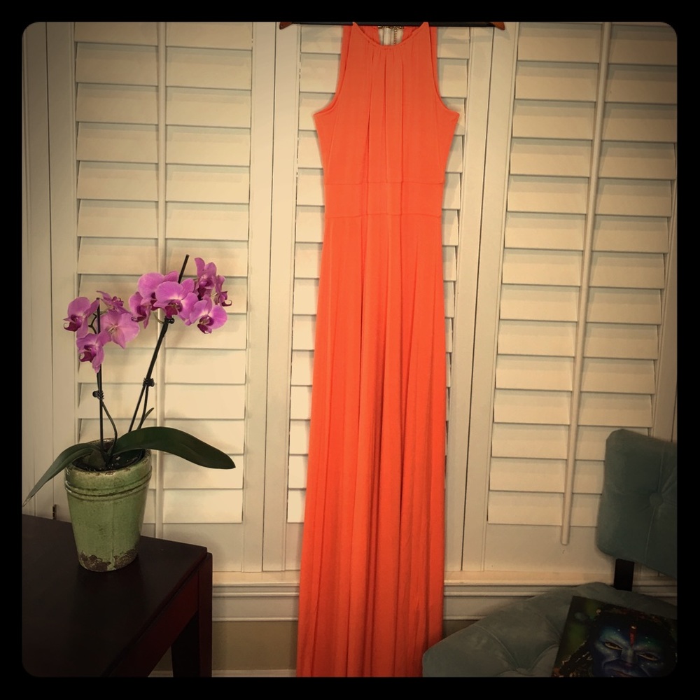 XS MICHAEL MICHAEL KORS ORANGE EVENING GOWN