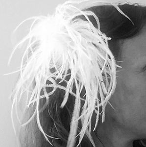 Ostrich feather hair pin