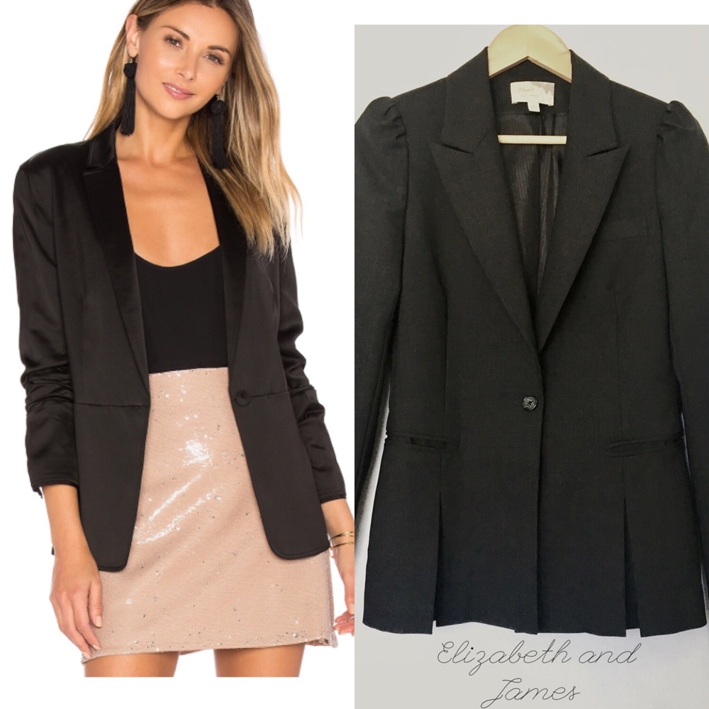 ELIZABETH AND JAMES Gray Fitted Blazer Sz: 6