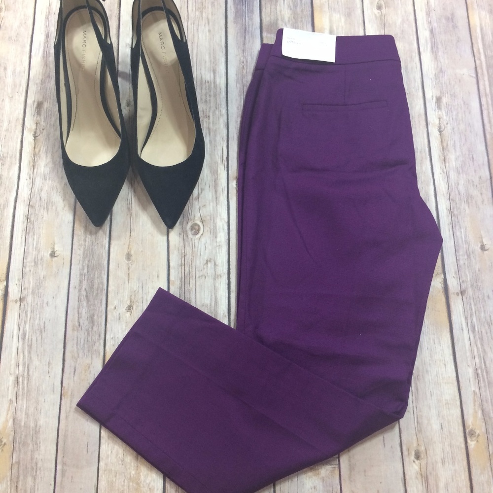 Loft Marisa Cropped Pants in purple size 0 NWT