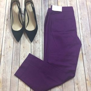 Loft Marisa Cropped Pants in purple size 0 NWT