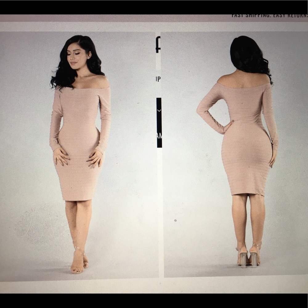 Pink off the shoulder dress