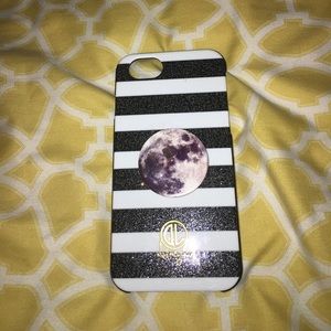 Dabney lee sparkley black and white striped case