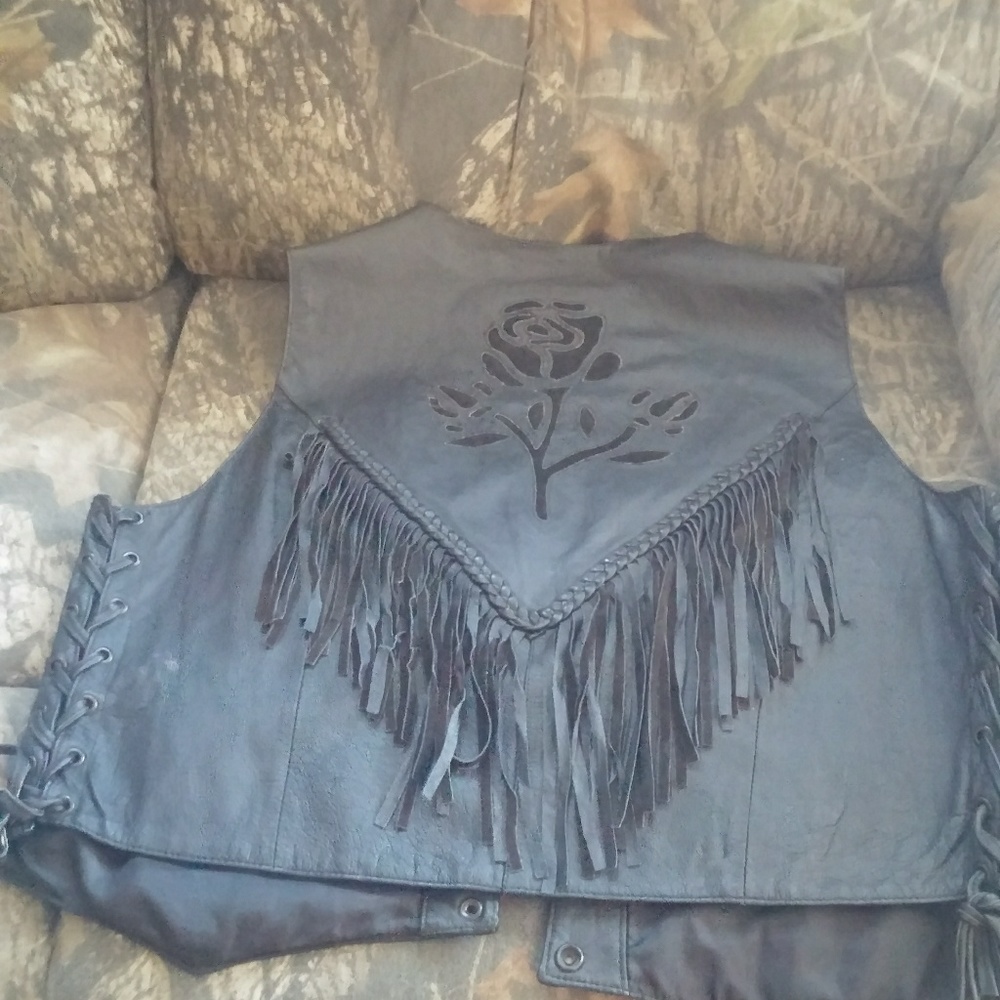 Ladies leather vest