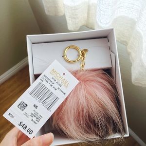 Michael Kors Large Furry Pom Pom Keychain
