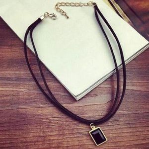 Black double strand choker