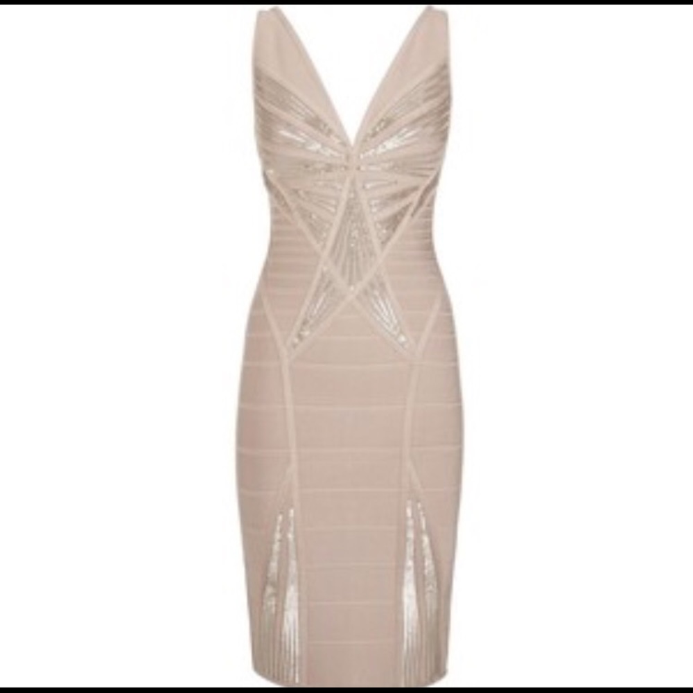 SOLD! $2,790 NWT Herve Leger Christy M Pink Dress
