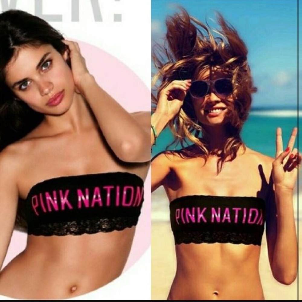 Pink Nation black bandeau 💕