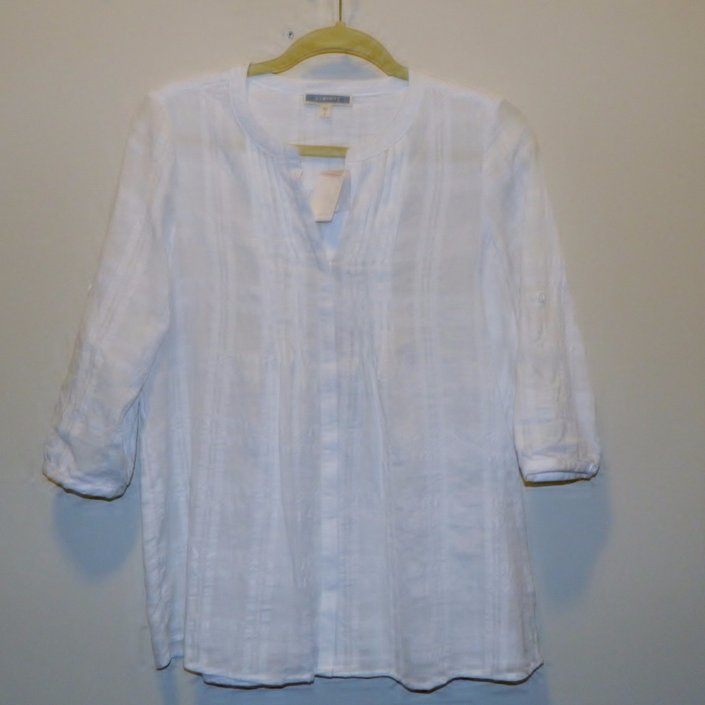PLEIONE Hidden Closure Button Down Blouse