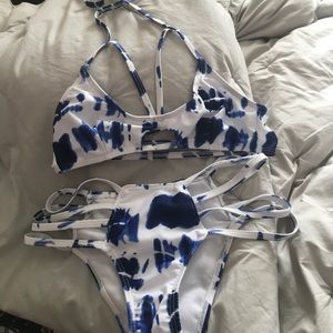 Strappy tye dye bikini
