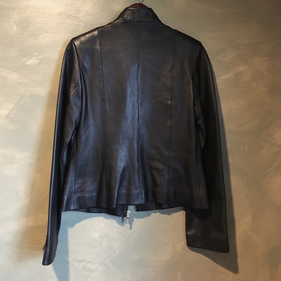 Black genuine leather Toppolino women's jacket M - Picture 3 of 3