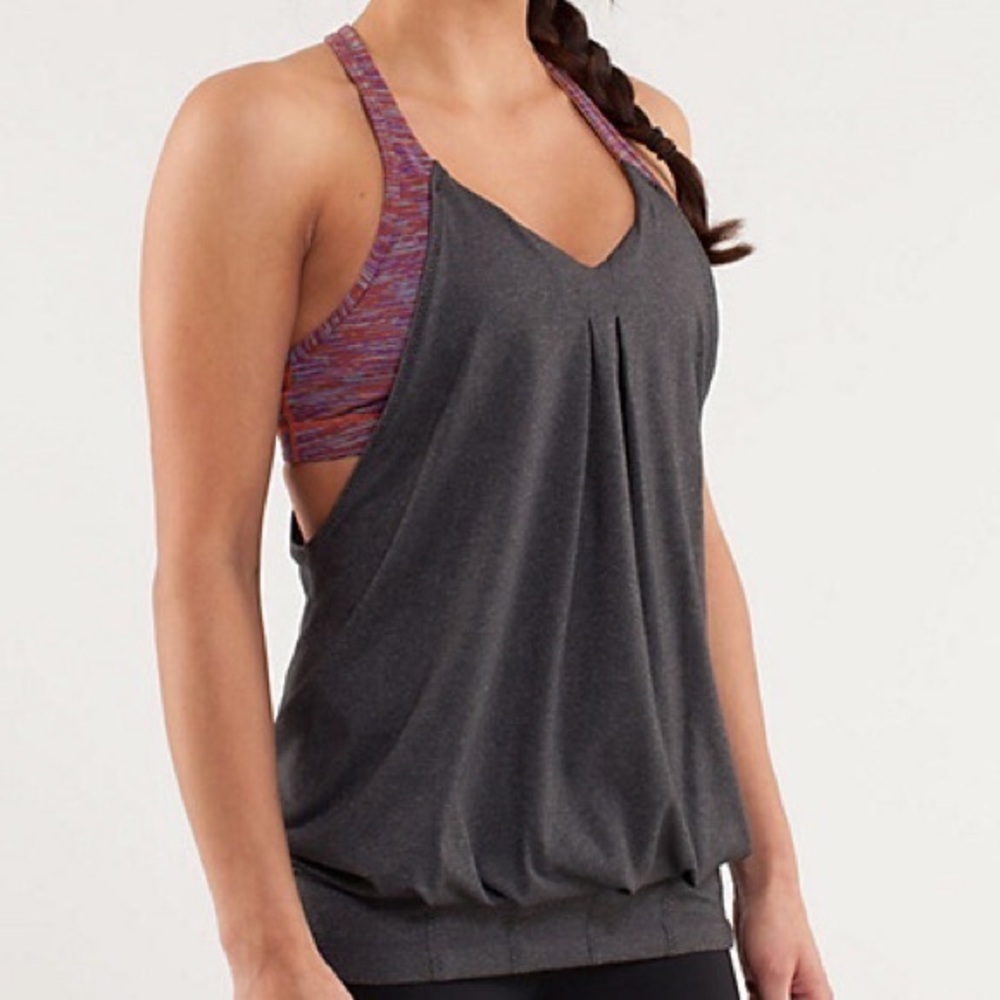 Gray Lululemon practice freely tank
