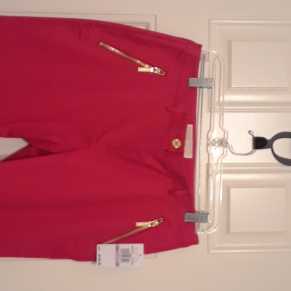 Michael Kors Red Tapered Full Length Pants - Picture 3 of 6