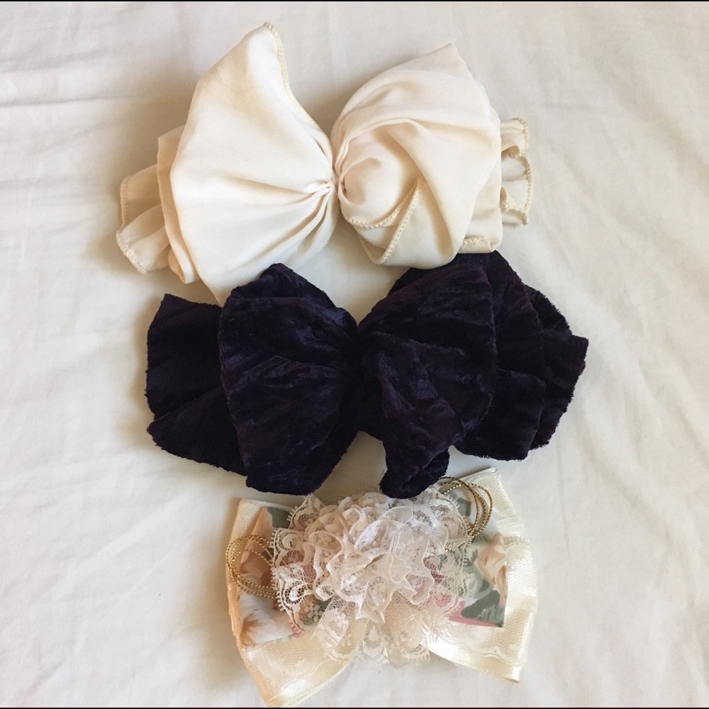 NEW SET OF 3 Super Cute Hair Bow Clips 3 diff bows