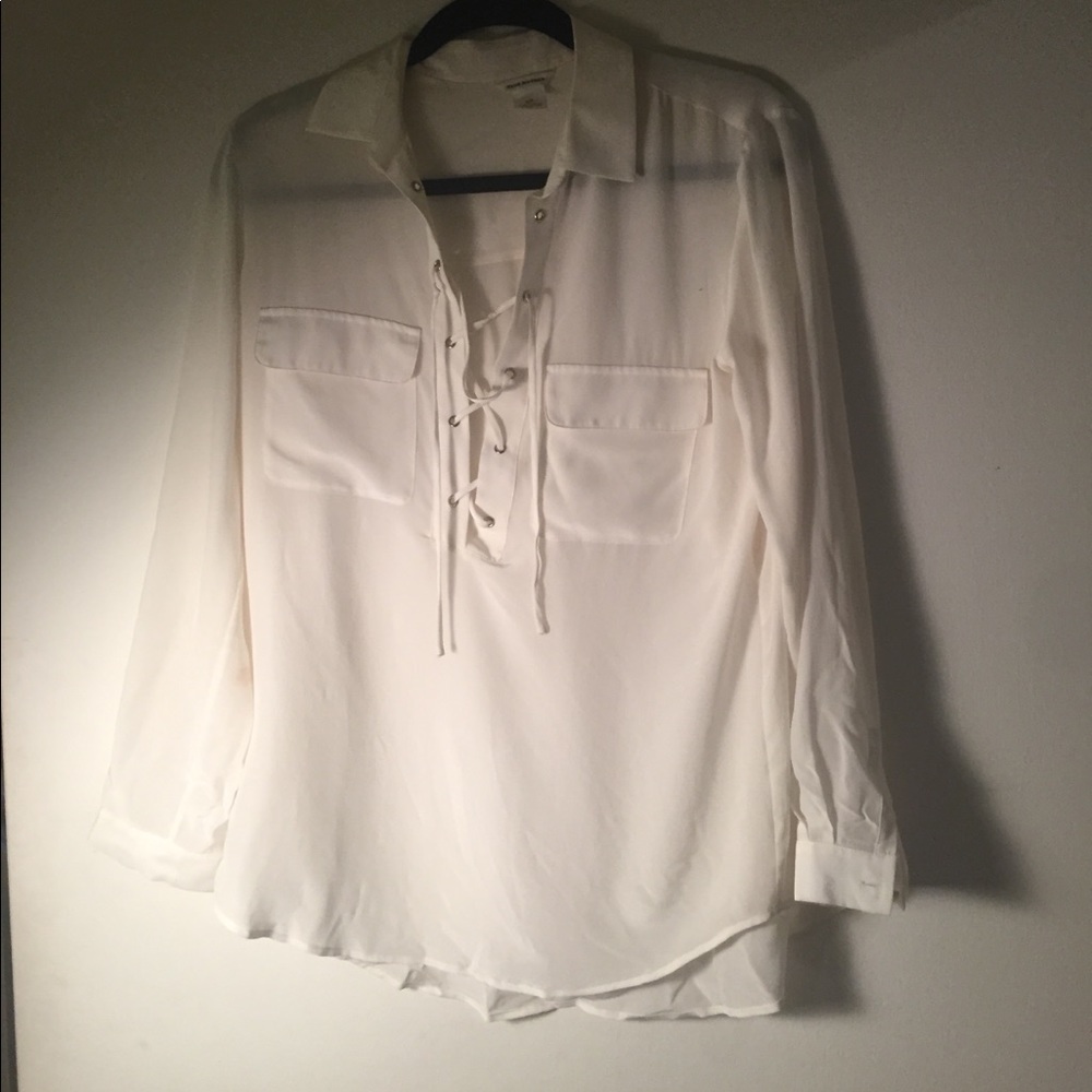 Club Monaco laceup silk shirt size small