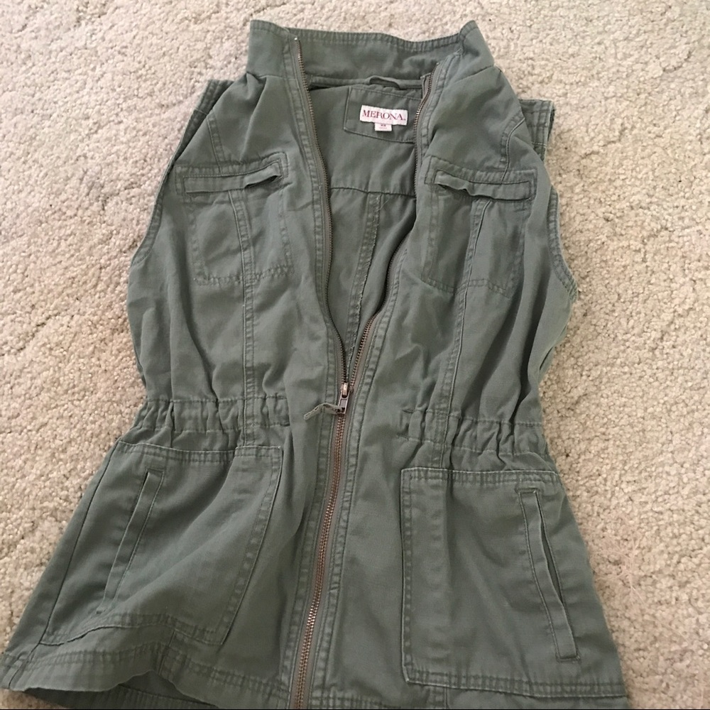 Olive green vest