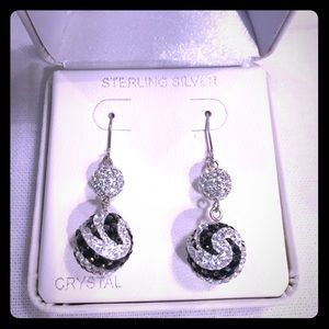 Gorgeous Sterling Silver & Crystal Earrings! MINT!