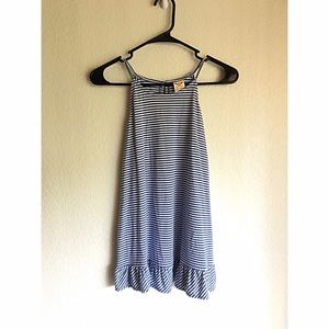 High Neck Striped Flowy Tank