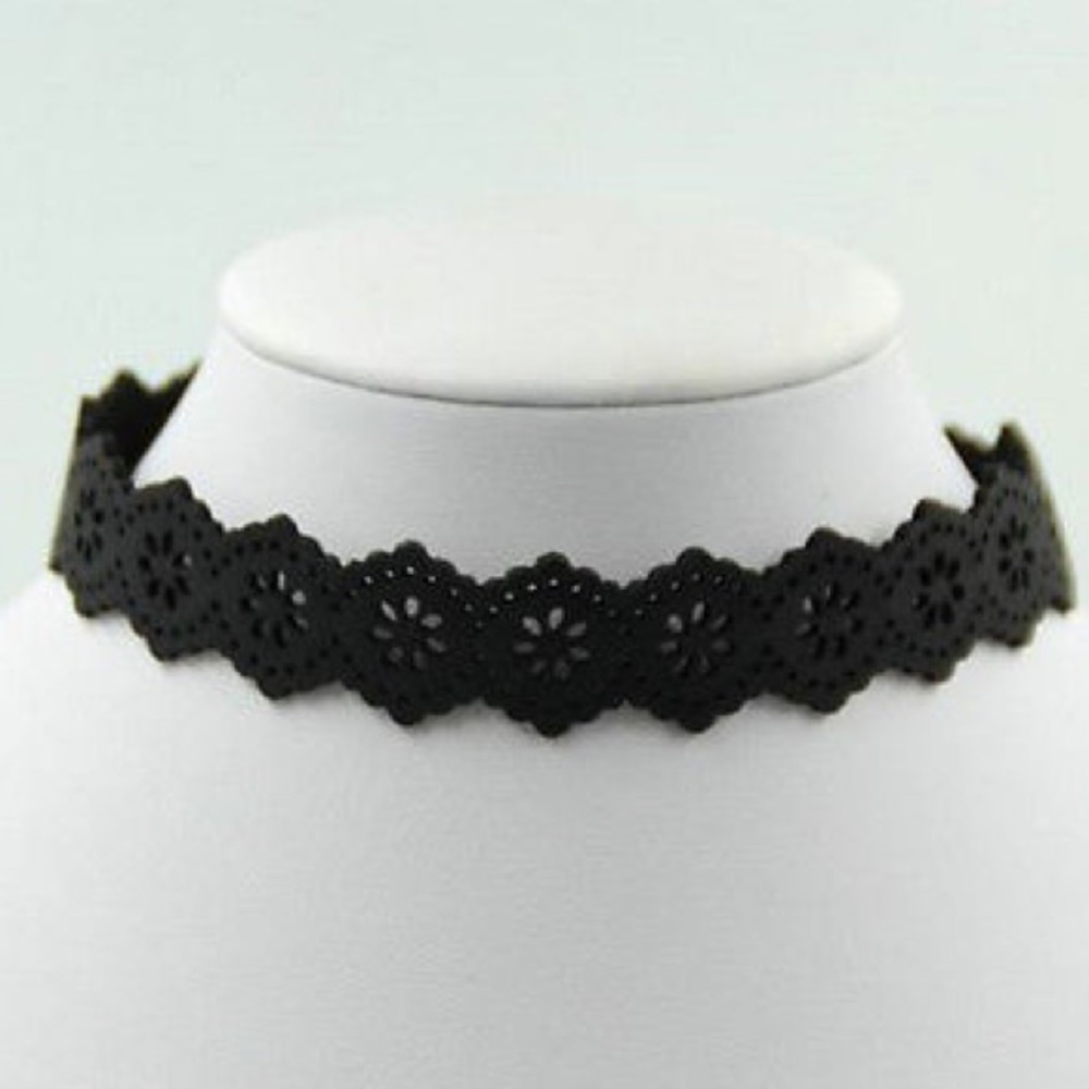 Laser cut lace choker