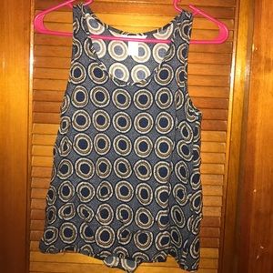 Small H&M blue and white circle design tank top