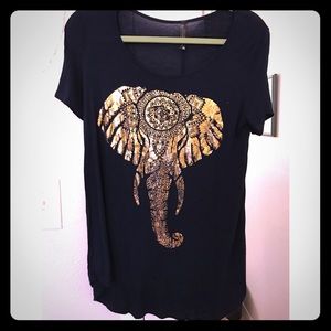 Metallic Elephant Top