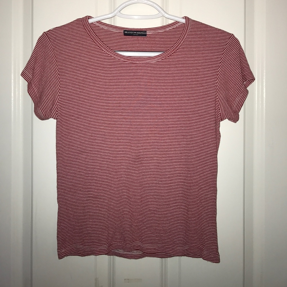 Brandy Melville Red/White Tee