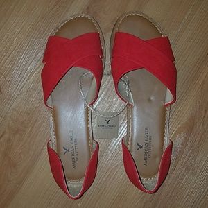Bright red sandals