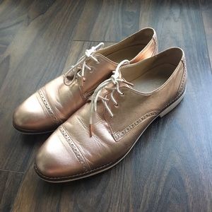 Cole Haan rose gold brogues