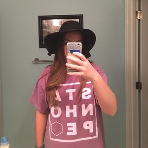 Black velvet floppy hat