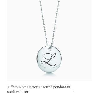 Tiffany Notes "L" pendant in sterling silver.