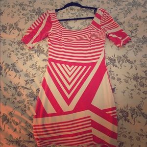 Orange & white Bebe dress