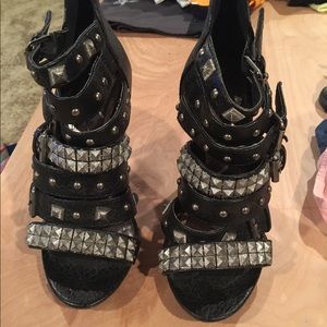 Black Studded Heels