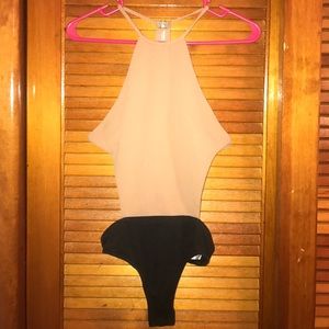 Very sexy beige cut out body suit