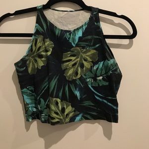 American apparel jungle leaf crop top