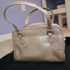 Nude Patent Leather Coach Handbag