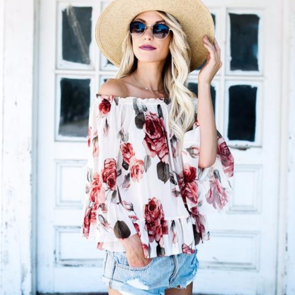 Vici Garden In The Sun Ruffle Top