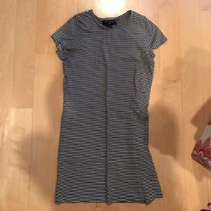 Navy and White striped mini dress