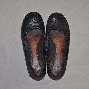 Black Leather Ballet Flats