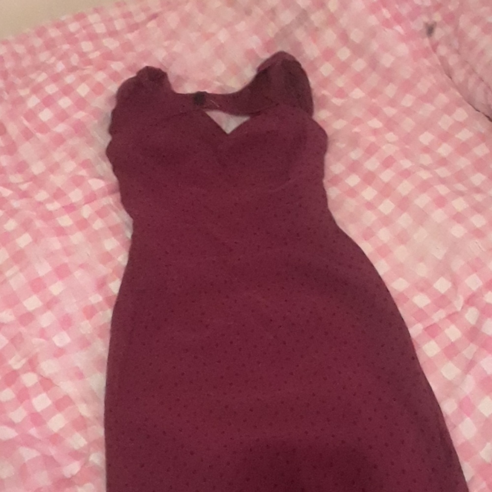 Hell bunny deep red dress with sweetheart neckline