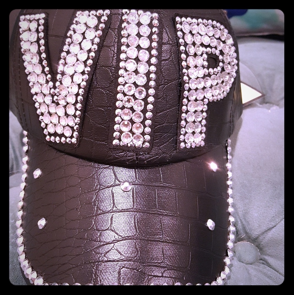 NWT- Women's Black Faux Leather Baseball Cap