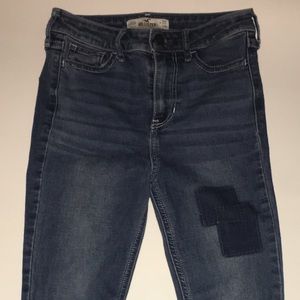 Dark hollister jeans w/patches