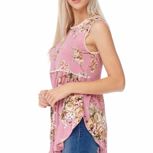 BUY 1, GET 1 FREE! Floral Lace Trim Sleeveless - Picture 2 of 7
