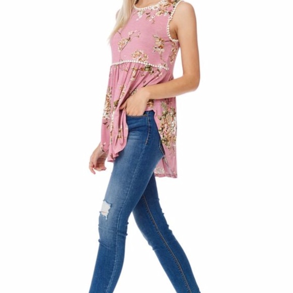 BUY 1, GET 1 FREE! Floral Lace Trim Sleeveless - Picture 5 of 7