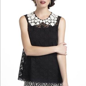Anthropologie sleeveless lace blouse size Small