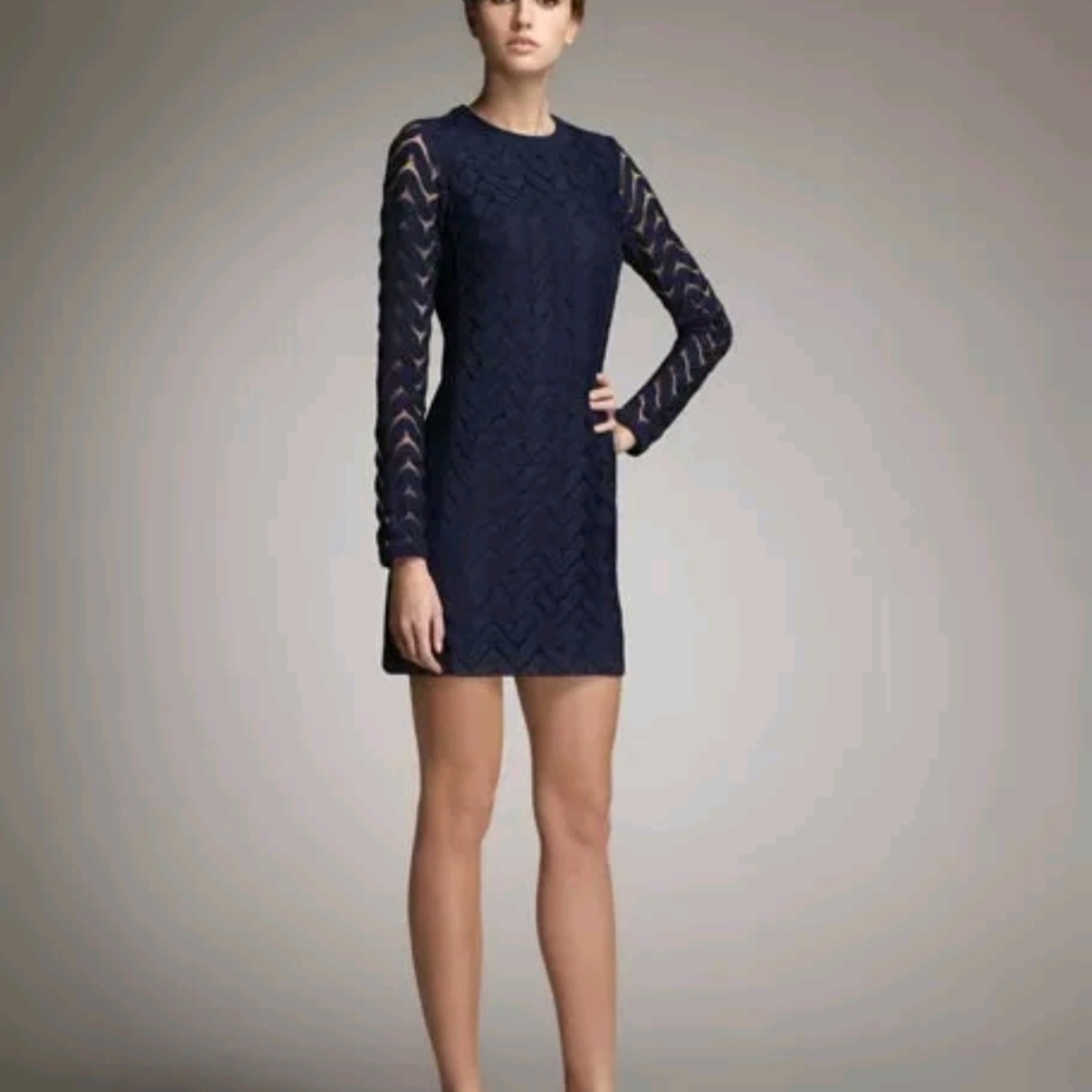 Diane von Furstenberg Black Wave Lace Dress