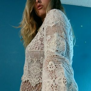 Crochet Bell Sleeved Top