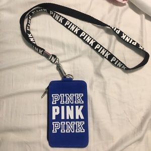 Victoria's Secret pink ID lanyard