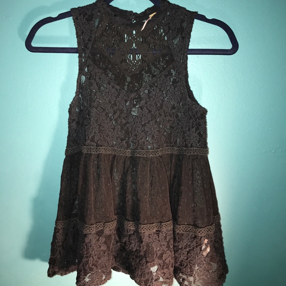 Free People Lace Sleeveless Shirt